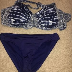 Navy Bathing Suit Top with Navy Bottoms
